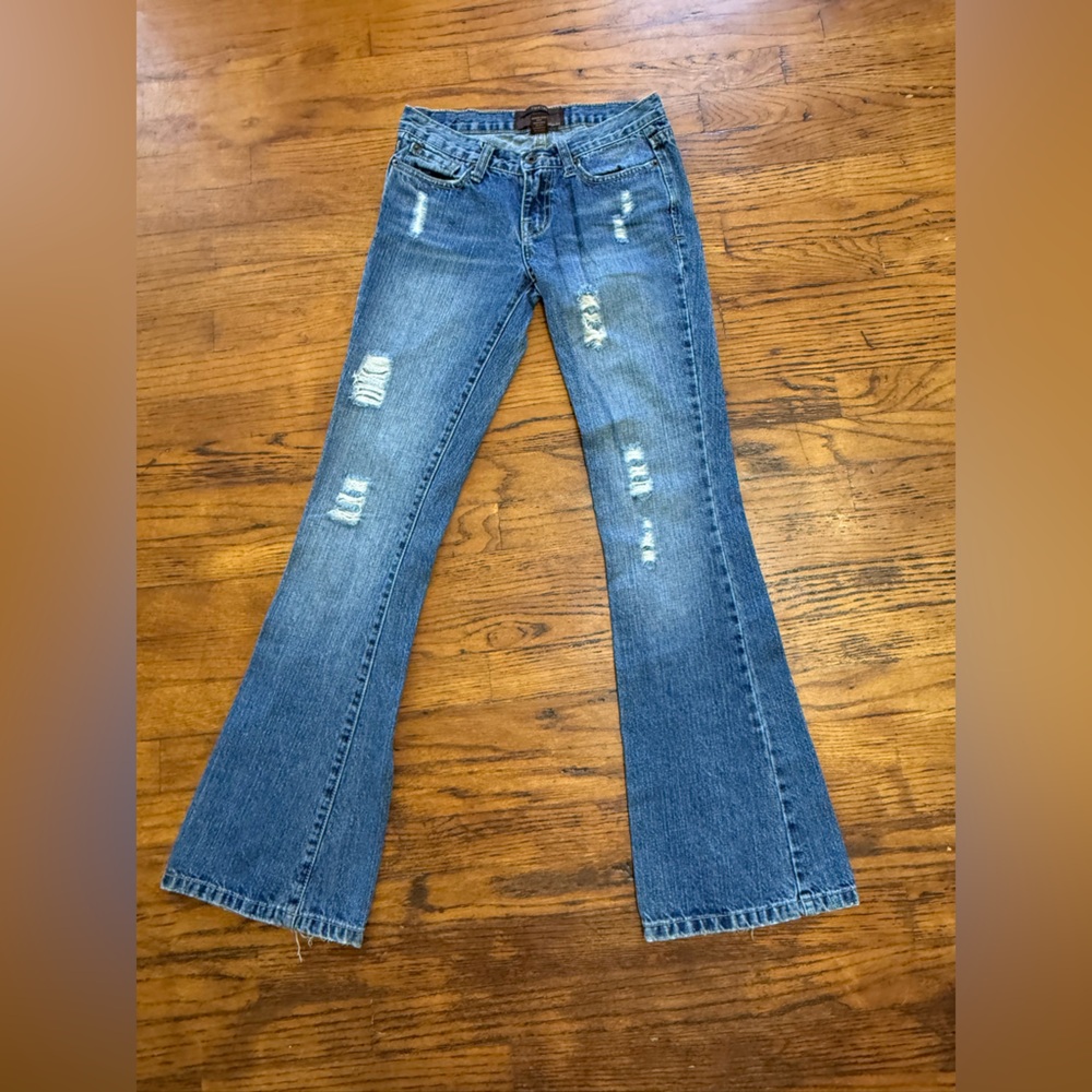 Urban Behavior Distressed Blue Wide Leg Jeans